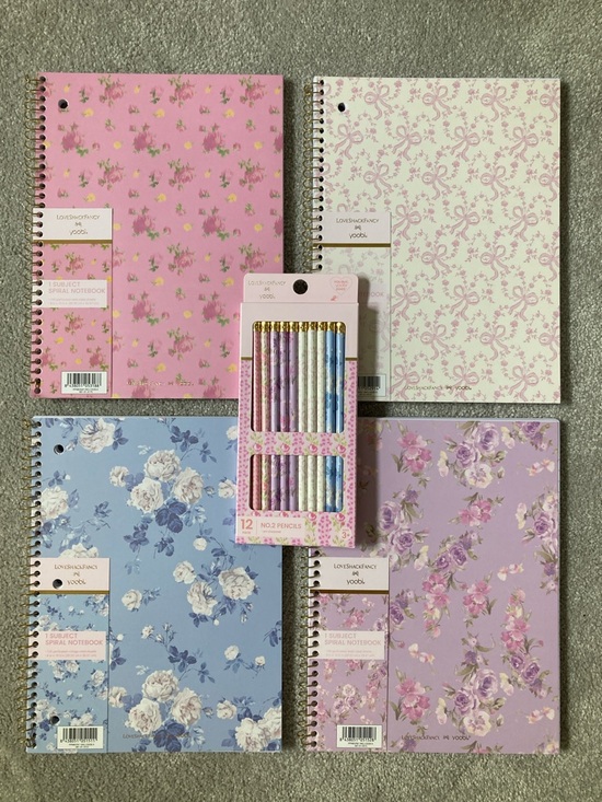 LoveShackFancy Other - IN-HAND | LoveShackFancy x Target Yoobi Set of 4 Notebooks & 12-Pack Pencils